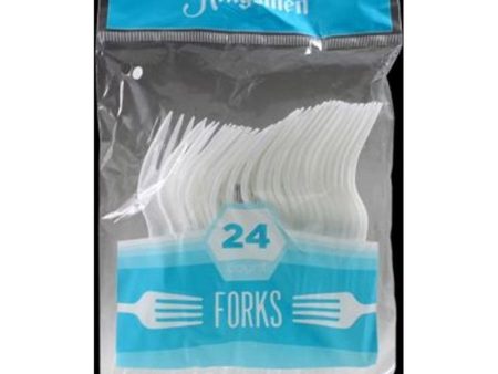 KINGSMEN - Cutlery Plastic Forks White - 24 Forks For Discount