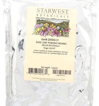 STARWEST - Sage Leaf Powder Organic - 1 lb Fashion