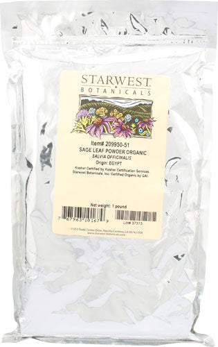 STARWEST - Sage Leaf Powder Organic - 1 lb Fashion