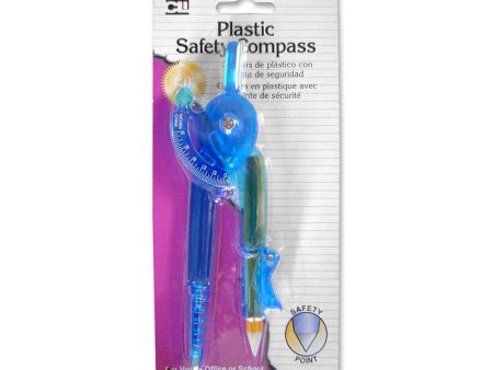 CHARLES LEONARD - Safety Point Plastic Compass, Assorted Colors - 1 Pack Discount