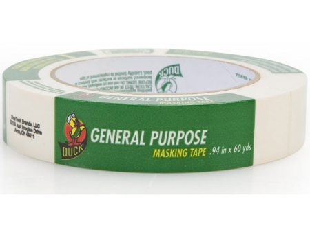 DUCK - General Purpose Masking Tape Single Roll Beige - 0.94 In. x 60 Yd. Sale