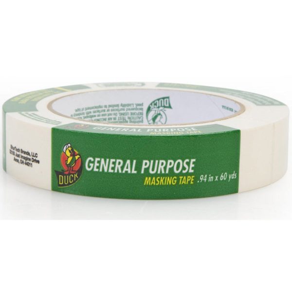 DUCK - General Purpose Masking Tape Single Roll Beige - 0.94 In. x 60 Yd. Sale