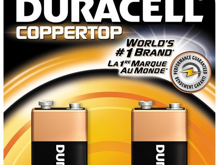 DURACELL - CopperTop 9V Alkaline Batteries - 2 Batteries Online now