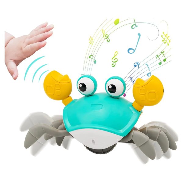 Crawling Crab Baby Toy with Music and Lights Automatically Avoid Obstacles, Walking Crab Toy for Toddlers 1+ Years Old For Cheap