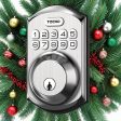 TEEHO Keyless Entry Door Lock Keypad Electronic Smart Deadbolt for Front Door, Digital Lock Anti-Peeking Password, Easy Installation-Satin Nickel Fashion