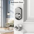 TEEHO Keyless Entry Door Lock Keypad Electronic Smart Deadbolt for Front Door, Digital Lock Anti-Peeking Password, Easy Installation-Satin Nickel Fashion