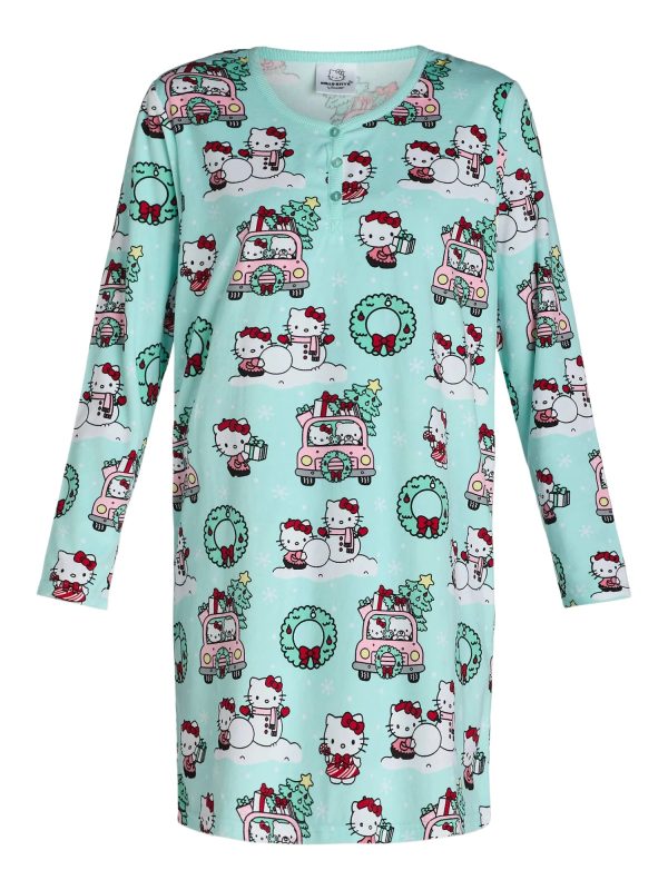 Hello Kitty Women s Holiday Print Velvet Sleepshirt and Socks Set, 2-Piece, Sizes XS-3X Online now