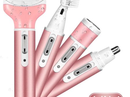 4 in 1 Electric Razor for Women Cordless Hair Removal Ladies Shaver Painless Body Hair Trimmer Remover Rechargeable Epilator for Bikini Facial Nose Ear Eyebrows Leg Armpit Clipper Grooming Groomer Kit Sale