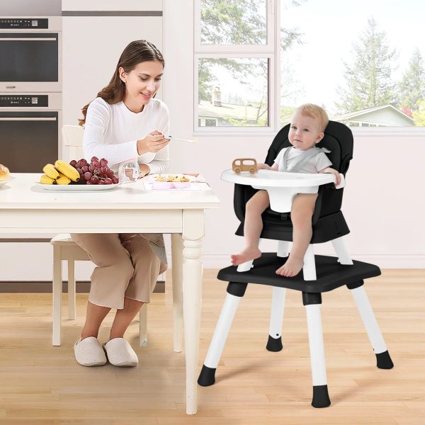 AILEEKISS 8 in 1 Baby High Chair, Toddler Dining Booster Seat for Eating, Black Sale