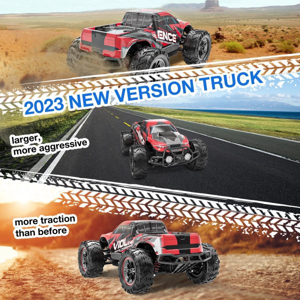 Remote Control Car 1:16 RC Cars , 4WD High Speed 30+ MPH off Road RC Vehicle Truck, All Terrains Electric Toy Trucks with Two Rechargeable Batteries for Boys Kids and Adults Red Online