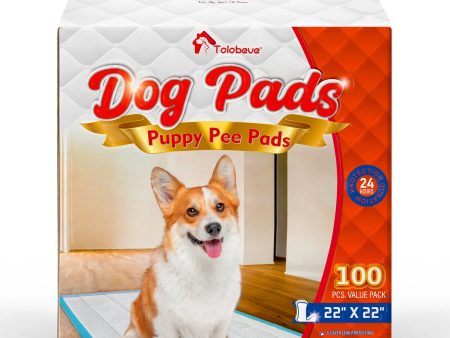 Tolobeve Puppy Pads Training Pads, Large, 22 in x 22 in, 100 Count Disposable Dog Pee Pet Pads Online Sale