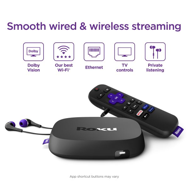 Roku Ultra LT Streaming Device 4K HDR Dolby Vision Dual-Band Wi-Fi® with Roku Voice Remote and HDMI Cable For Discount