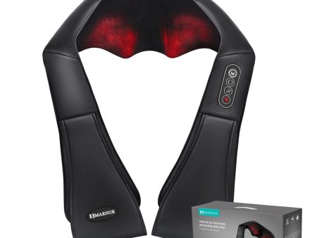 MARNUR Neck and Shoulder Massager, 3D Deep Tissue Kneading Shiatsu Massager with Heat, Black For Cheap