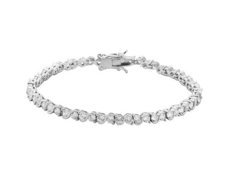 Cate & Chloe Ezra 18k White Gold Plated Infinity Tennis Bracelet with Simulated Diamond for Women Sale