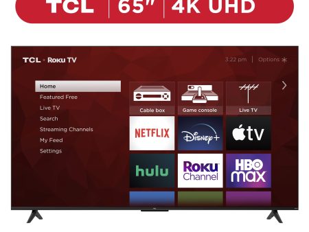 TCL 65” Class S4 (65S451) 4K UHD HDR Smart TV with Roku TV on Sale