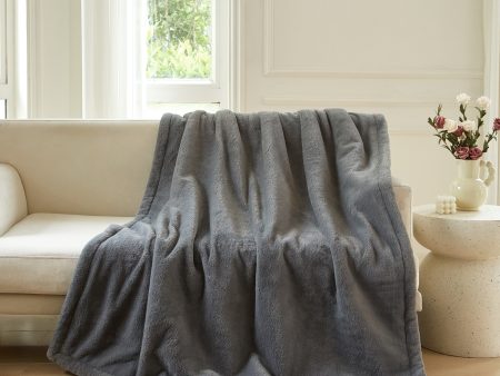 Better Homes & Gardens Cuddle Faux Fur Throw Blanket, Grey, Oversize, All Ages For Discount