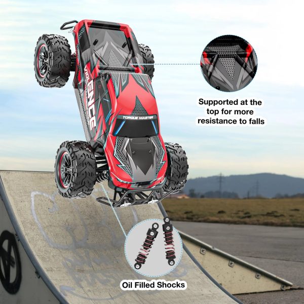 Remote Control Car 1:16 RC Cars , 4WD High Speed 30+ MPH off Road RC Vehicle Truck, All Terrains Electric Toy Trucks with Two Rechargeable Batteries for Boys Kids and Adults Red Online