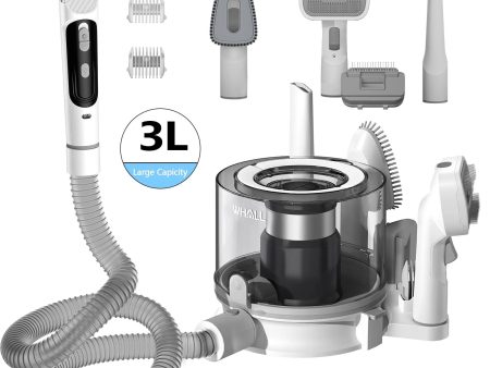 WHALL Pet Grooming Vacuum, Dog Hair Vacuum with 3 Modes, 5 In 1 Kit, 3L Large Dustbin, Low Noise For Cheap