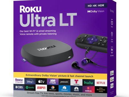 Roku Ultra LT Streaming Device 4K HDR Dolby Vision Dual-Band Wi-Fi® with Roku Voice Remote and HDMI Cable For Discount