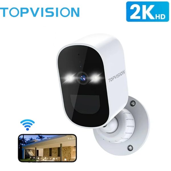 TOPVISION Outdoor Wireless Security Camera, 4MP 1080P, Color Night Vision, 2-Way Talk, Motion Detection, Includes Accessories Online