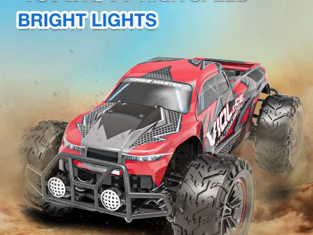 Remote Control Car 1:16 RC Cars , 4WD High Speed 30+ MPH off Road RC Vehicle Truck, All Terrains Electric Toy Trucks with Two Rechargeable Batteries for Boys Kids and Adults Red Online