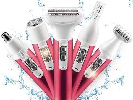 Hoey 5 in 1 Painless Hair Remover for Women, Facial Hair Removal, Electric Cordless Shaver Set, Wet & Dry Lady Razor for Women for For Cheap