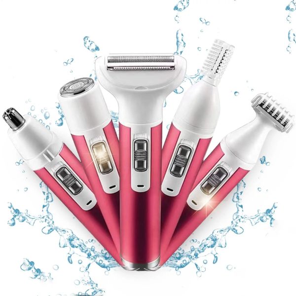 Hoey 5 in 1 Painless Hair Remover for Women, Facial Hair Removal, Electric Cordless Shaver Set, Wet & Dry Lady Razor for Women for For Cheap