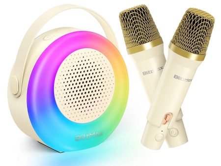 BLITZ Karaoke Machine with 2 Wireless Mic, Mini Portable Bluetooth Karaoke Singing Speaker for Kids Adults, Birthday Gifts, Christmas Gifts Online