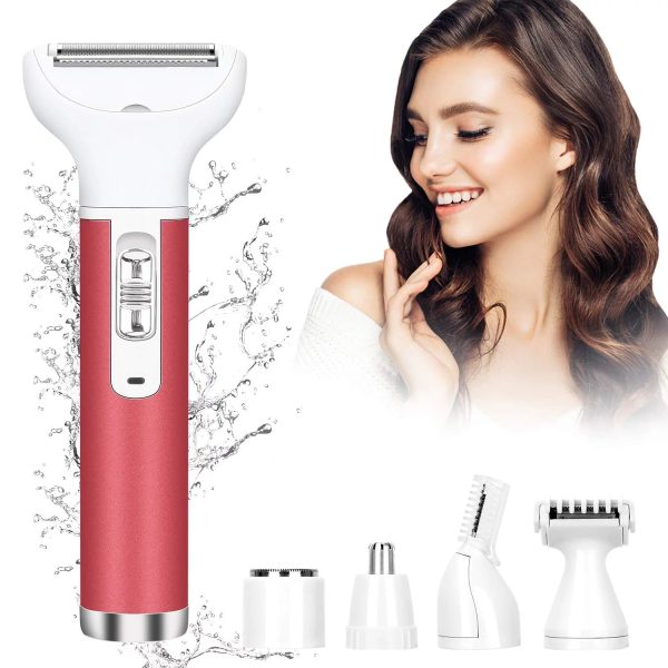 Hoey 5 in 1 Painless Hair Remover for Women, Facial Hair Removal, Electric Cordless Shaver Set, Wet & Dry Lady Razor for Women for For Cheap