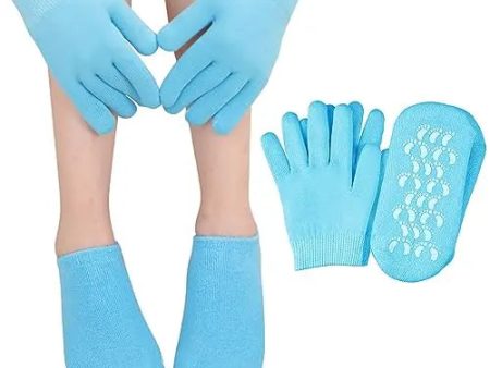 Moisturizing Glove and Sock Gel Spa Moisturizing Therapy Sock  Glove Soften Repairing Dry Cracked Hands Feet Skin Care Effective in Repair Dry and Chapped Hands and Feet Skin Care4 PCSBlue Hot on Sale