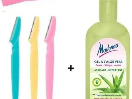 Rasoir à Sourcils et visage avec Gel Apaisant à l’Aloe Vera Madona 120 ml - Discount