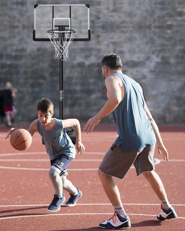 Portable Basketball Hoop Goal Basketball Hoop System Height Adjustable 7 ft. 6 in..10 ft. with 44 inch Indoor Outdoor PVC Backboard Material For Discount